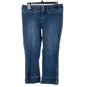 Gap Jeans Womens Size 6 Ultra Low Rise Cropped Blue Dark Wash Denim Buttons